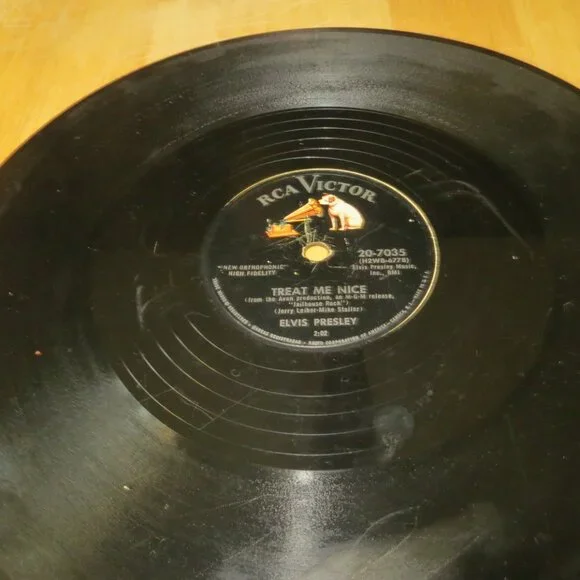 Rock 78 ELVIS PRESLEY Jailhouse Rock/Treat Me Nice-RCA 20-7035 G+